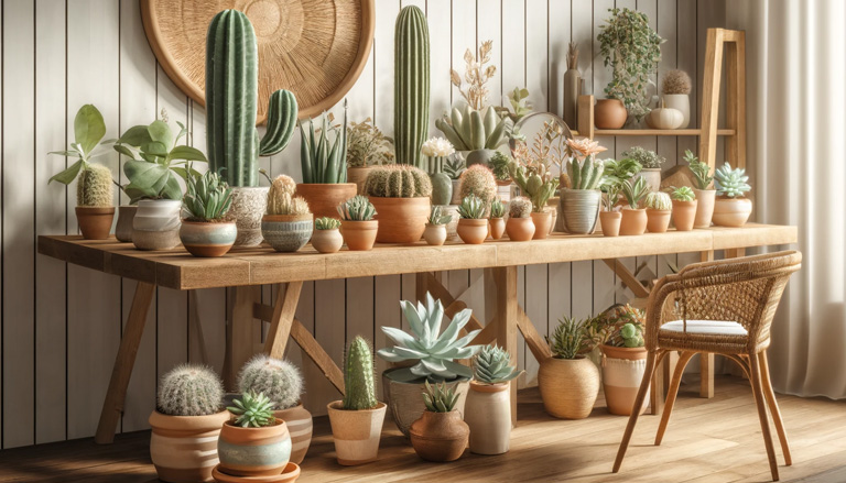 Taller composición botánica con cactus