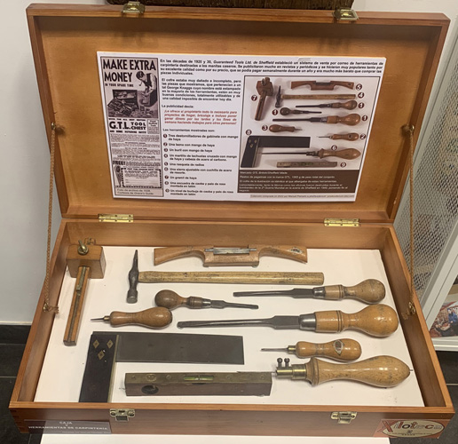 Caja de herramientas de carpintería de 1938 adquiridas a un coleccionista